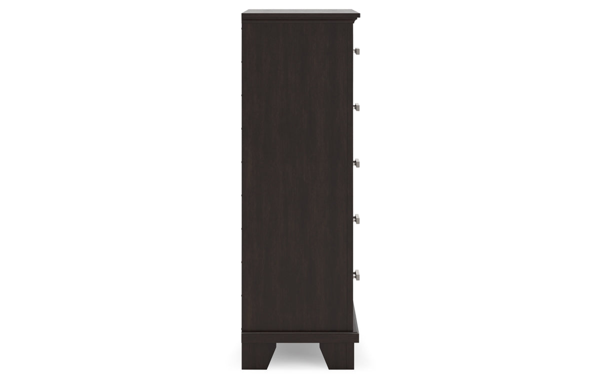 Covetown Twin Panel Bed with Mirrored Dresser, Chest and Nightstand