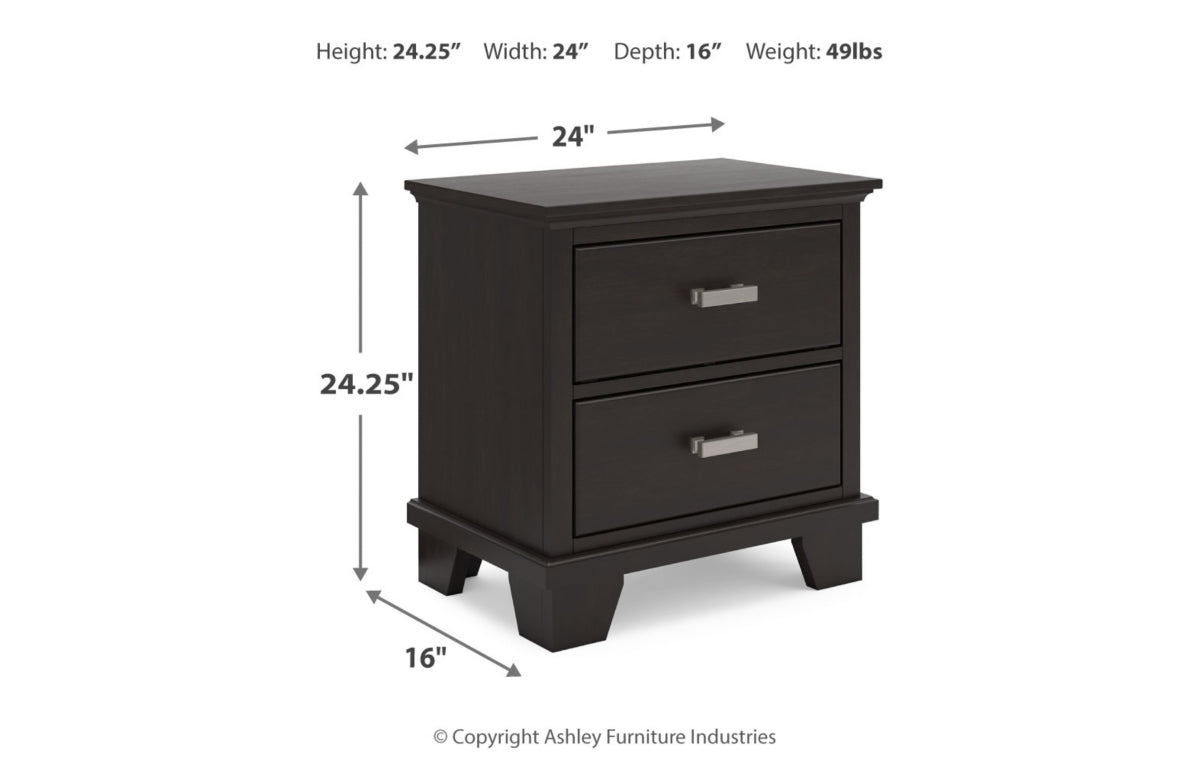 Covetown King Panel Bed with Mirrored Dresser, Chest and Nightstand