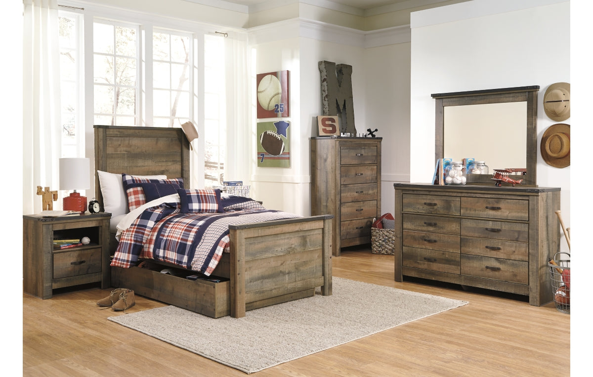 Trinell Twin Panel Bed with 1 Large Storage Drawer