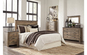 Trinell Queen Panel Headboard with Mirrored Dresser and Chest