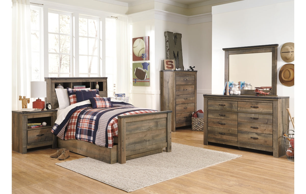 Trinell Twin Bookcase Bed with 1 Large Storage Drawer