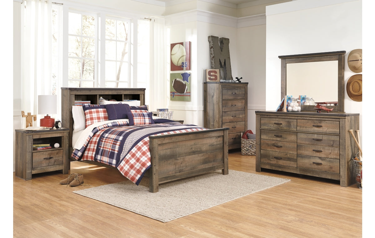 Trinell Full Bookcase Panel Bed