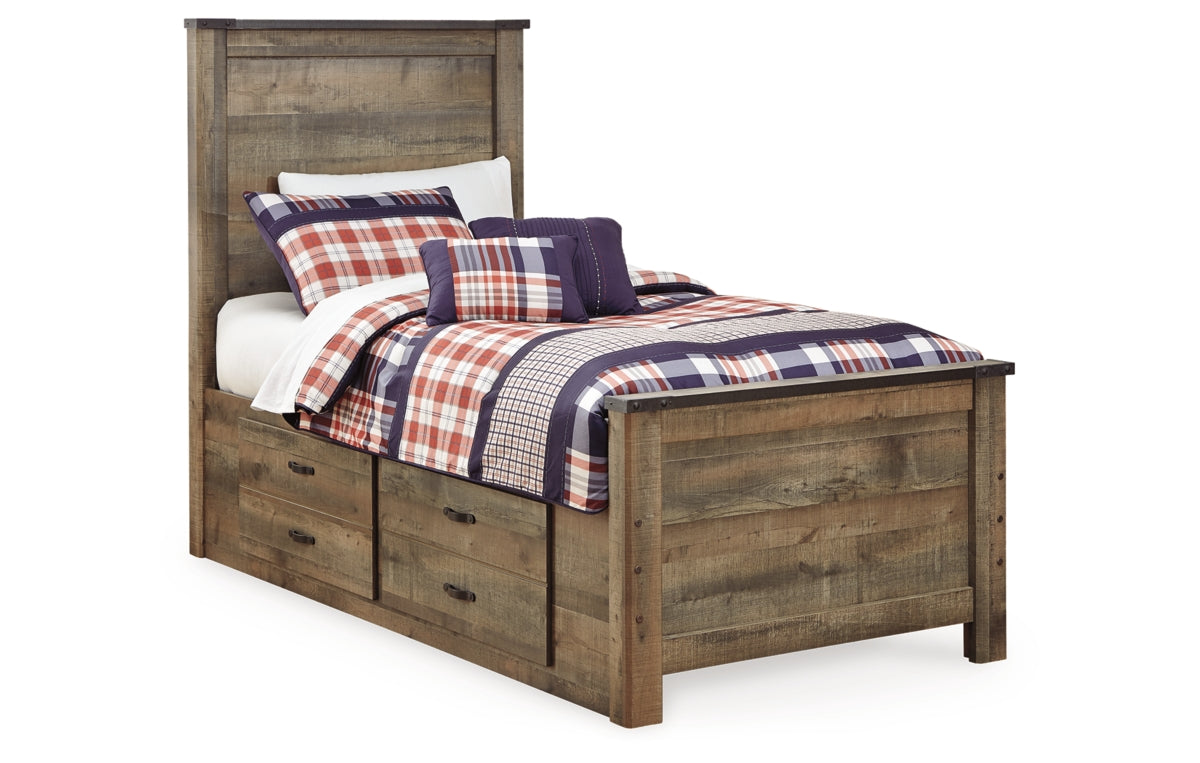 Trinell Twin Panel Bed with 2 Storage Drawers