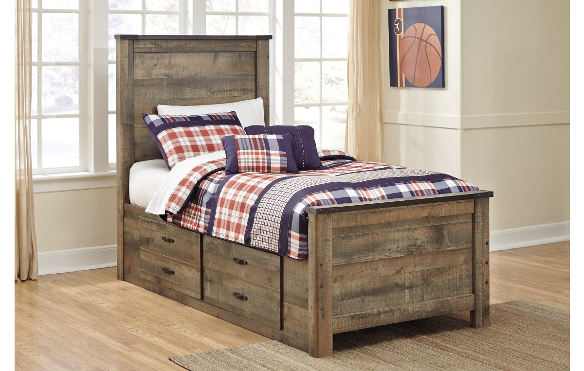 Trinell Twin Panel Bed with 2 Storage Drawers