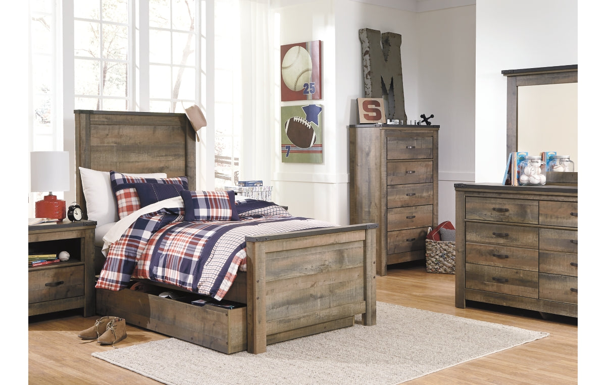 Trinell Twin Panel Bed with 1 Large Storage Drawer