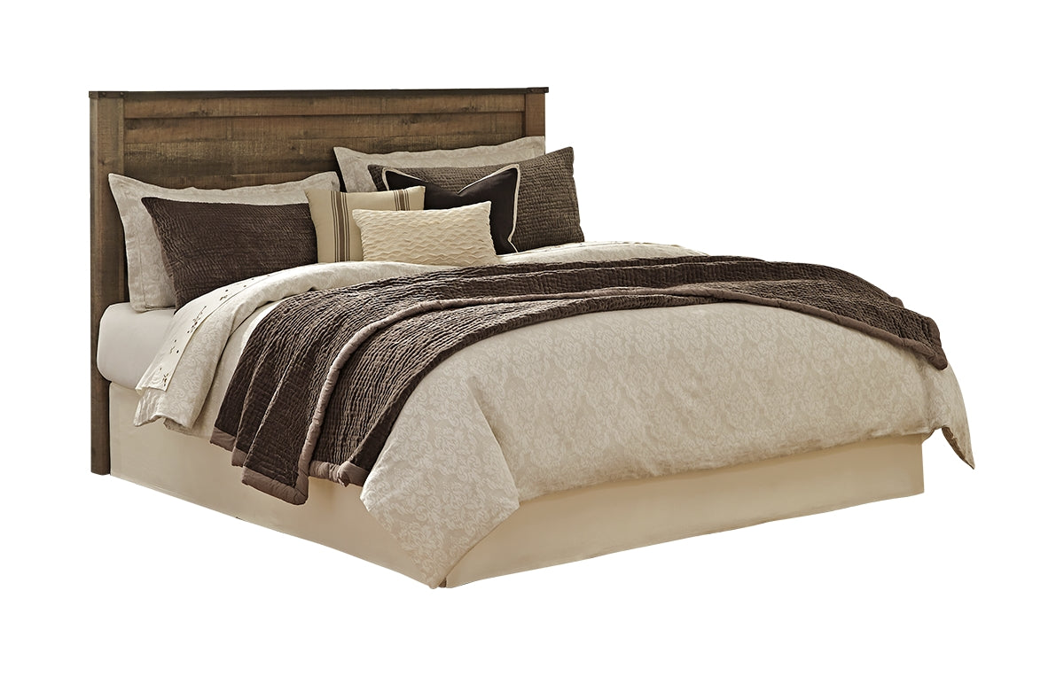 Trinell King/California King Panel Headboard with Mirrored Dresser and Chest
