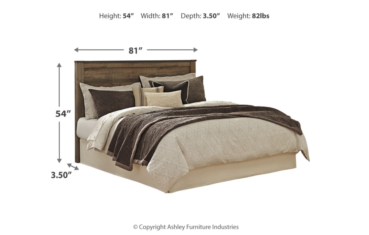 Trinell King/California King Panel Headboard with Mirrored Dresser and Chest