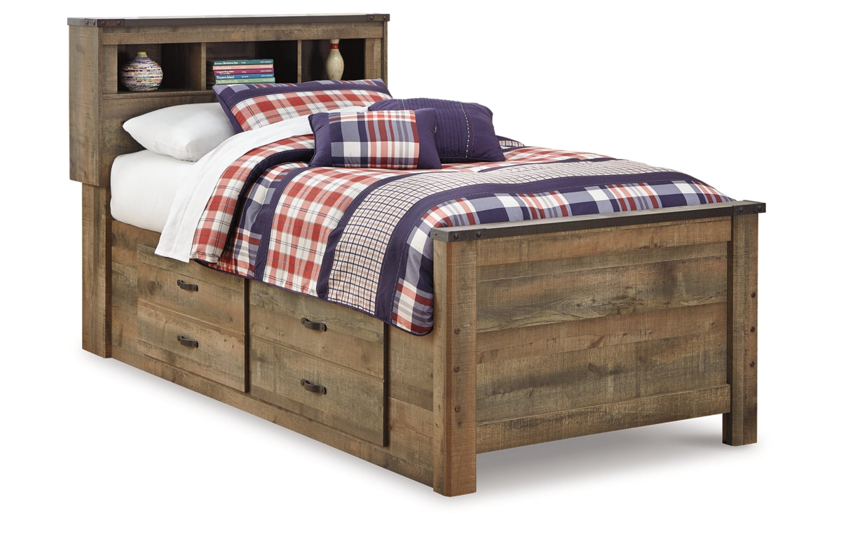 Trinell Twin Bookcase Bed with 2 Storage Drawers