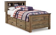 Trinell Twin Bookcase Bed with 2 Storage Drawers