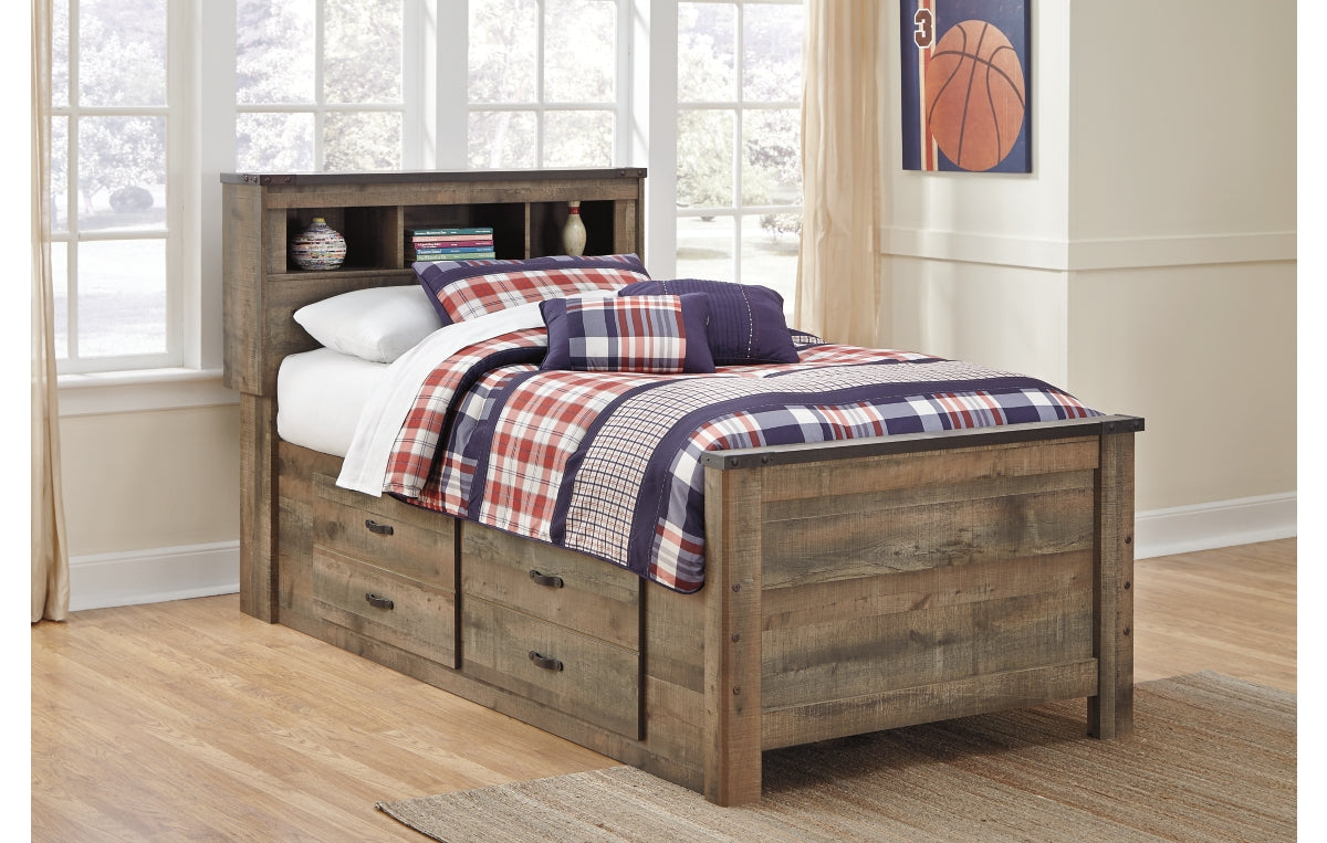 Trinell Twin Bookcase Bed with 2 Storage Drawers