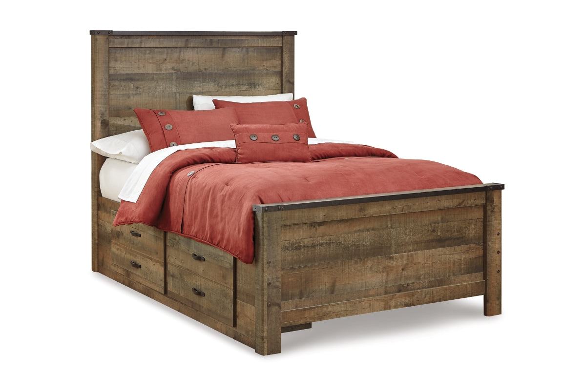 Trinell Full Panel Bed with 2 Storage Drawers
