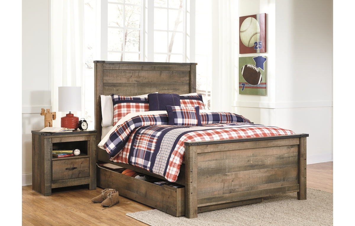 Trinell Full Panel Bed with 1 Large Storage Drawer