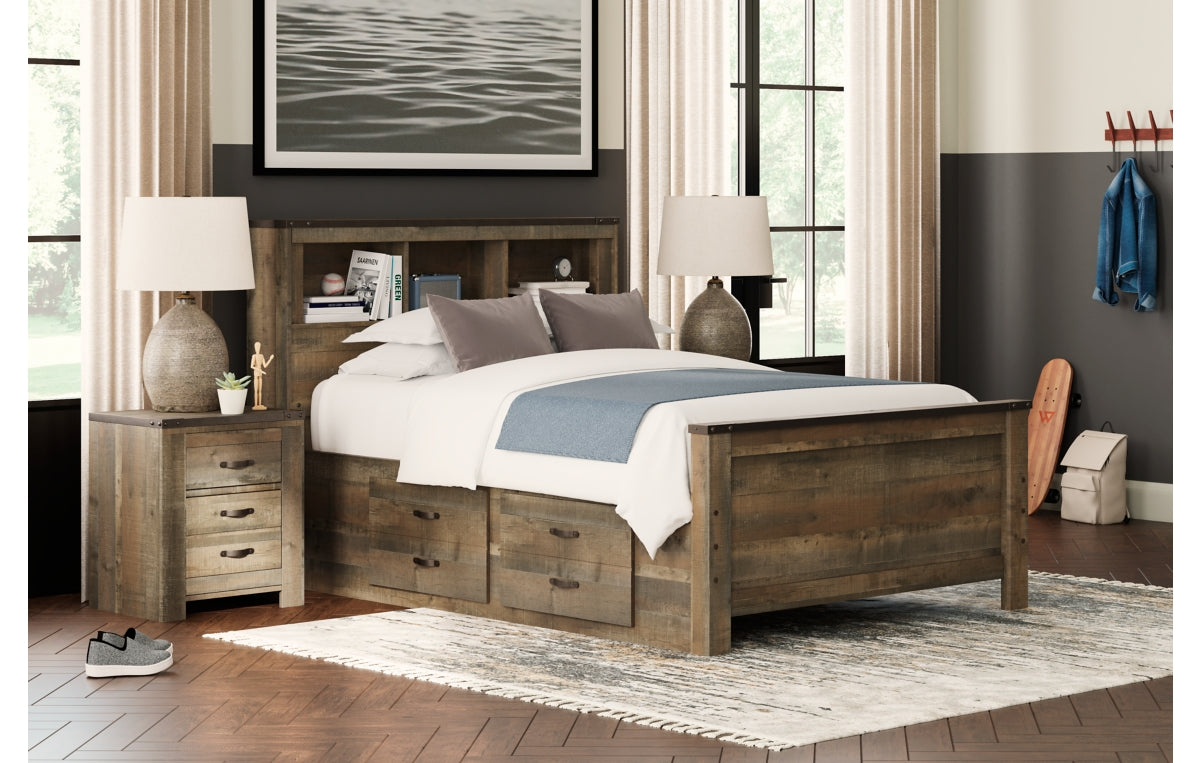 Trinell Full Bookcase Bed with 2 Storage Drawers