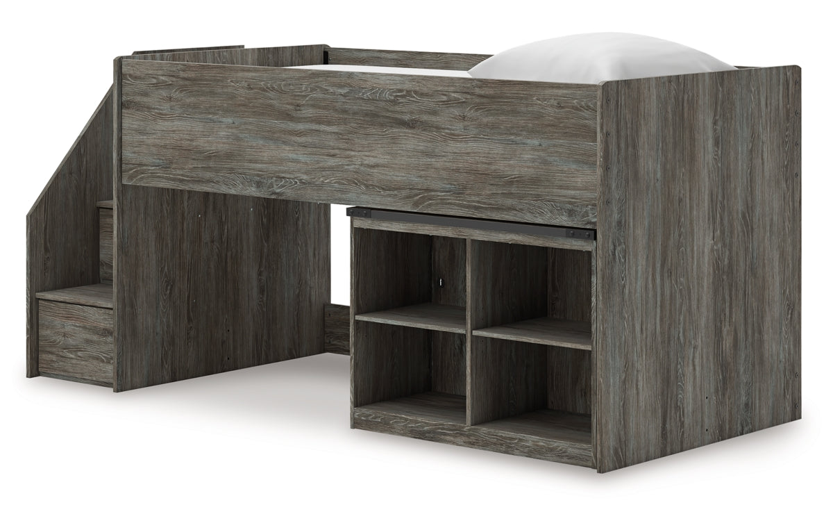 Frandern Twin Loft  Bed with Bookcase Storage