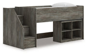 Frandern Twin Loft  Bed with Bookcase Storage