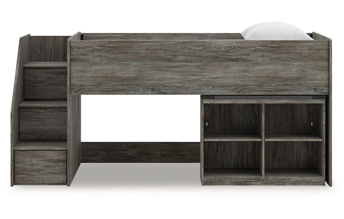 Frandern Twin Loft  Bed with Bookcase Storage