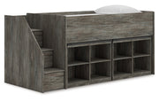 Frandern Twin Loft Bed with Bookcase Storage