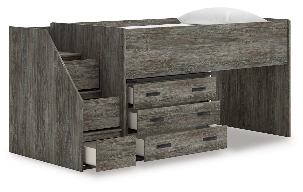 Frandern Twin Loft Bed with Drawer Storage