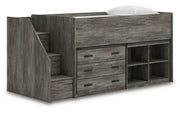 Frandern Twin Loft  Bed with Bookcase and Drawer Storage