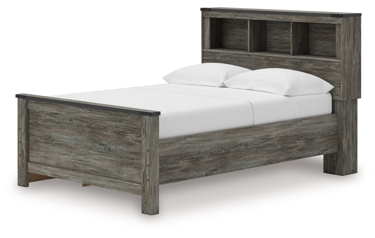 Frandern Full Bookcase Panel Bed with Storage