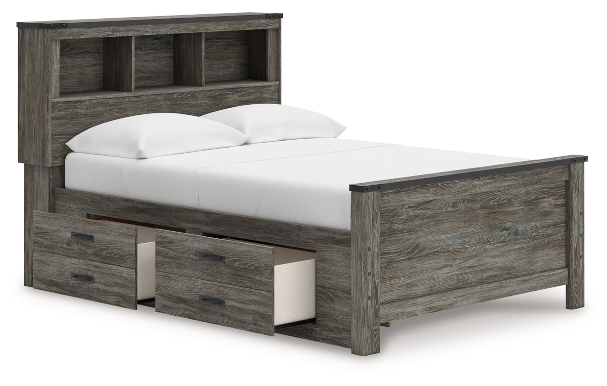 Frandern Full Bookcase Panel Bed with Storage