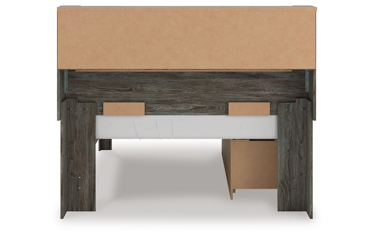 Frandern Full Bookcase Panel Bed with Storage