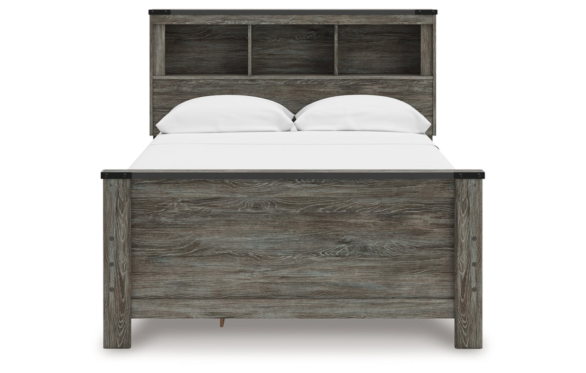 Frandern Full Bookcase Panel Bed with Storage