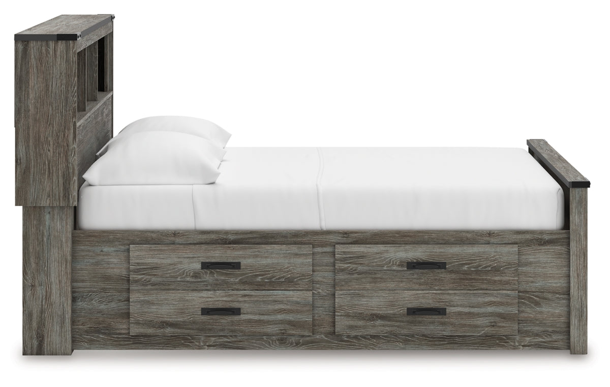 Frandern Full Bookcase Panel Bed with Storage