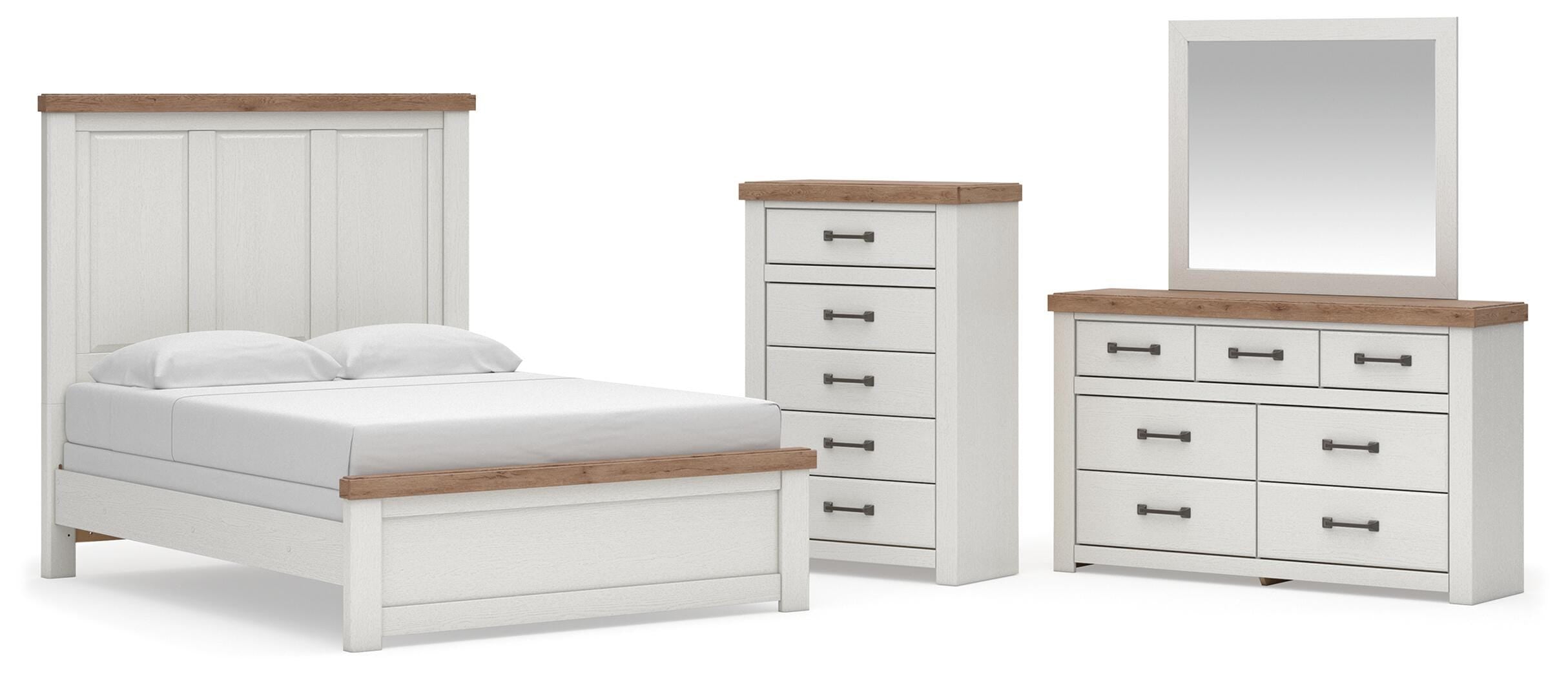 Savonport Queen Panel Bed, Dresser, Mirror and Chest