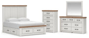 Savonport Queen Panel Storage Bed, Dresser, Mirror and Chest