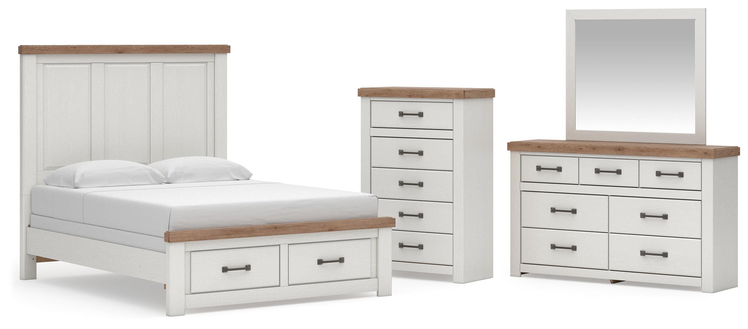 Savonport Queen Panel Storage Bed, Dresser, Mirror and Chest