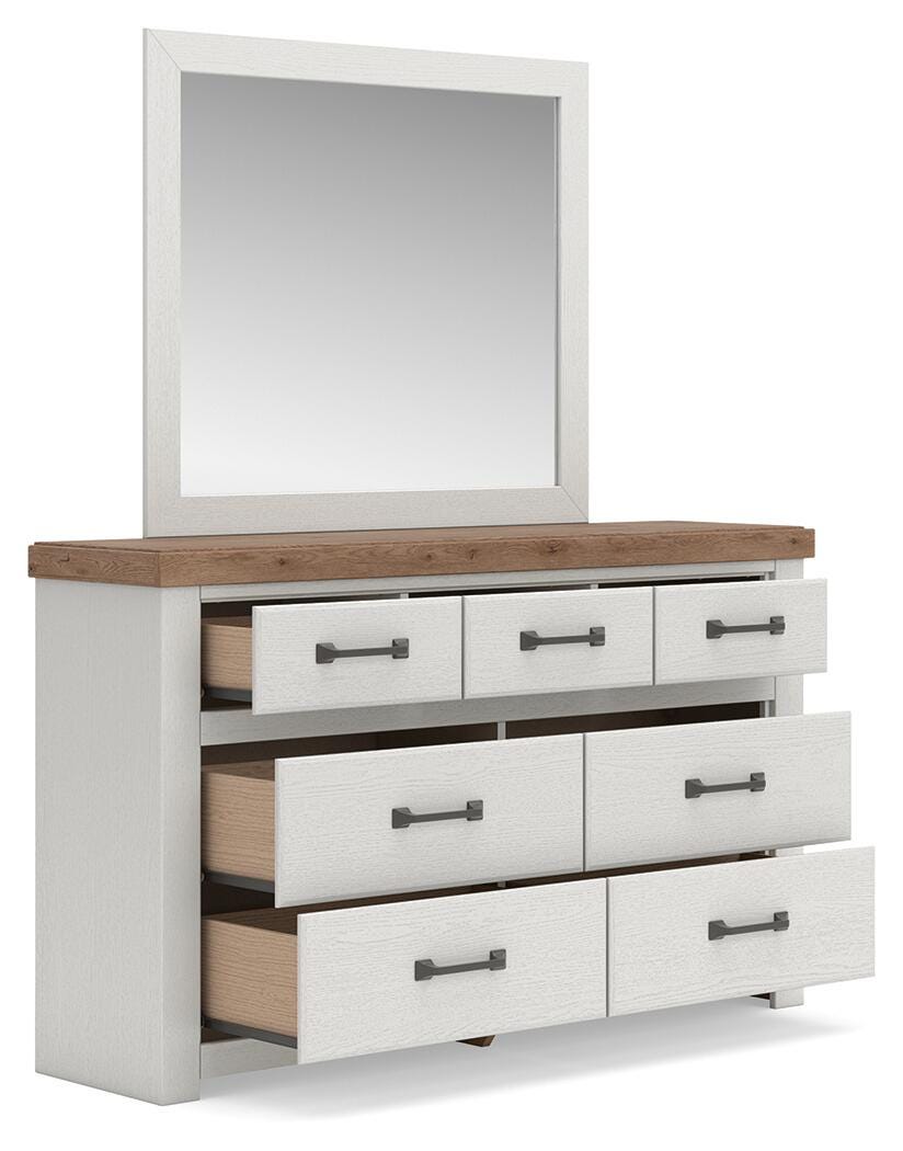 Savonport Queen Panel Bed with Storage, Dresser, Mirror and Chest