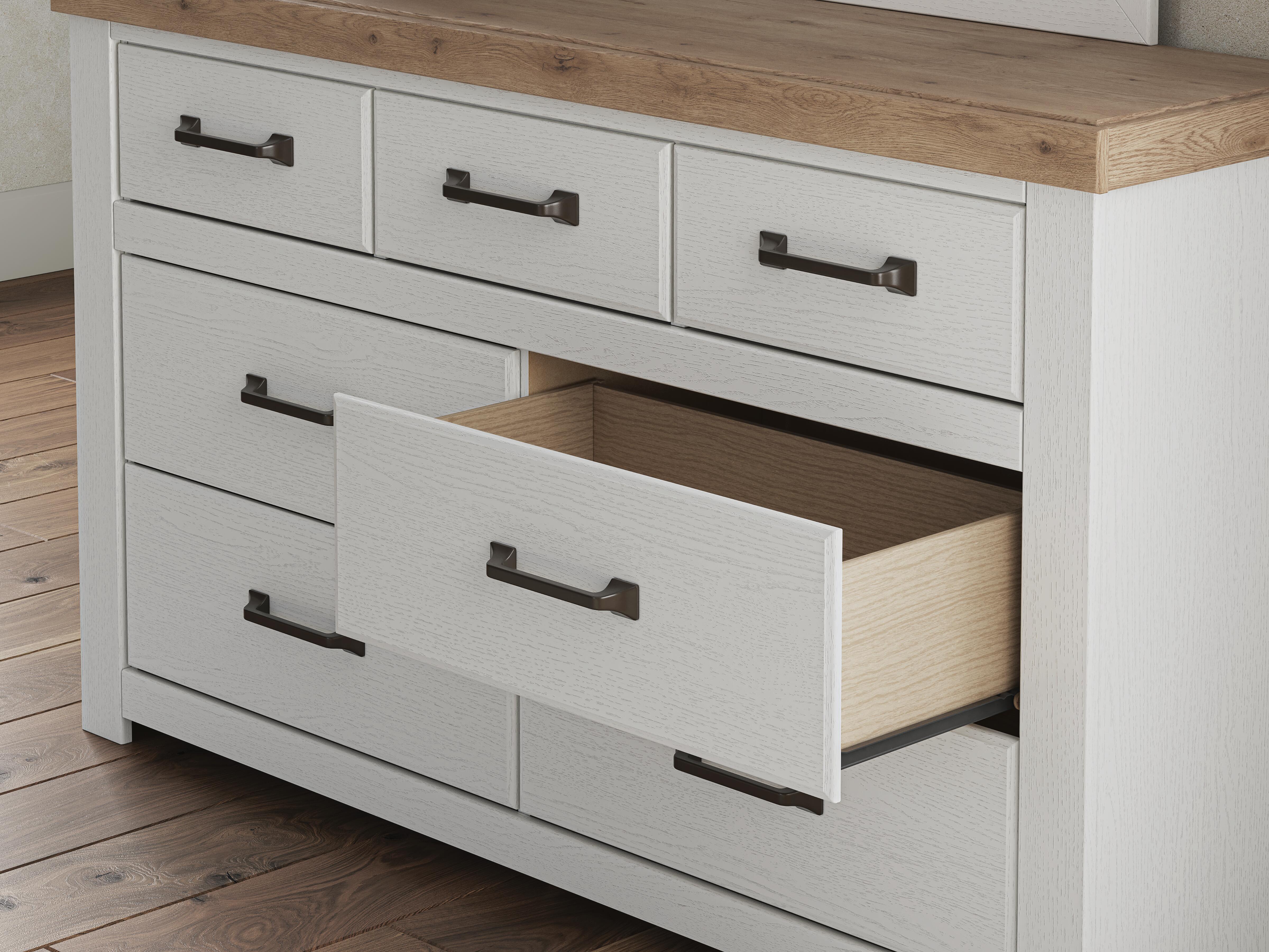 Savonport Queen Panel Bed with Storage, Dresser, Mirror and Chest