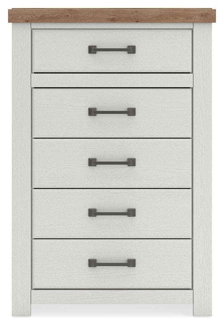 Savonport King Panel Bed with Storage, Dresser, Mirror, Chest and Nightstand