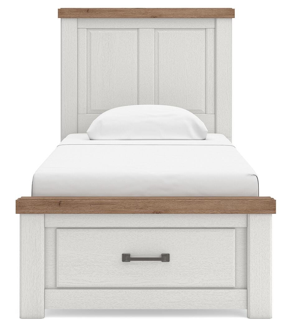 Savonport Twin Panel Storage Bed, Dresser, Mirror and Chest