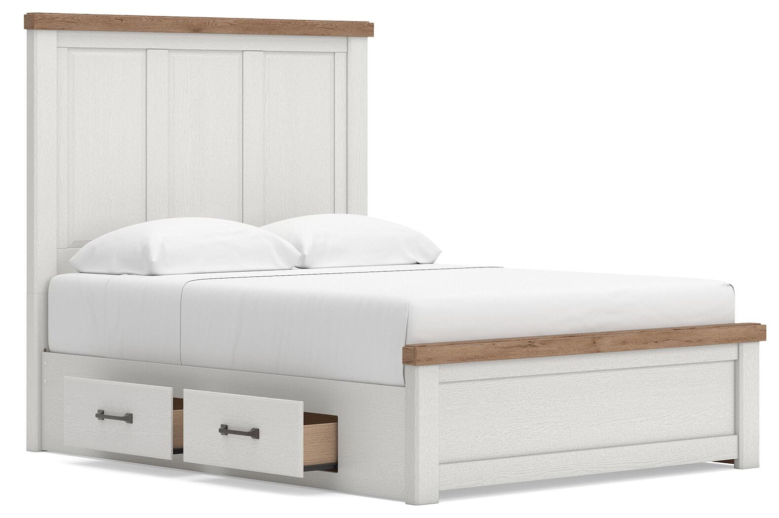 Savonport Queen Panel Bed with Storage, Dresser, Mirror and Chest