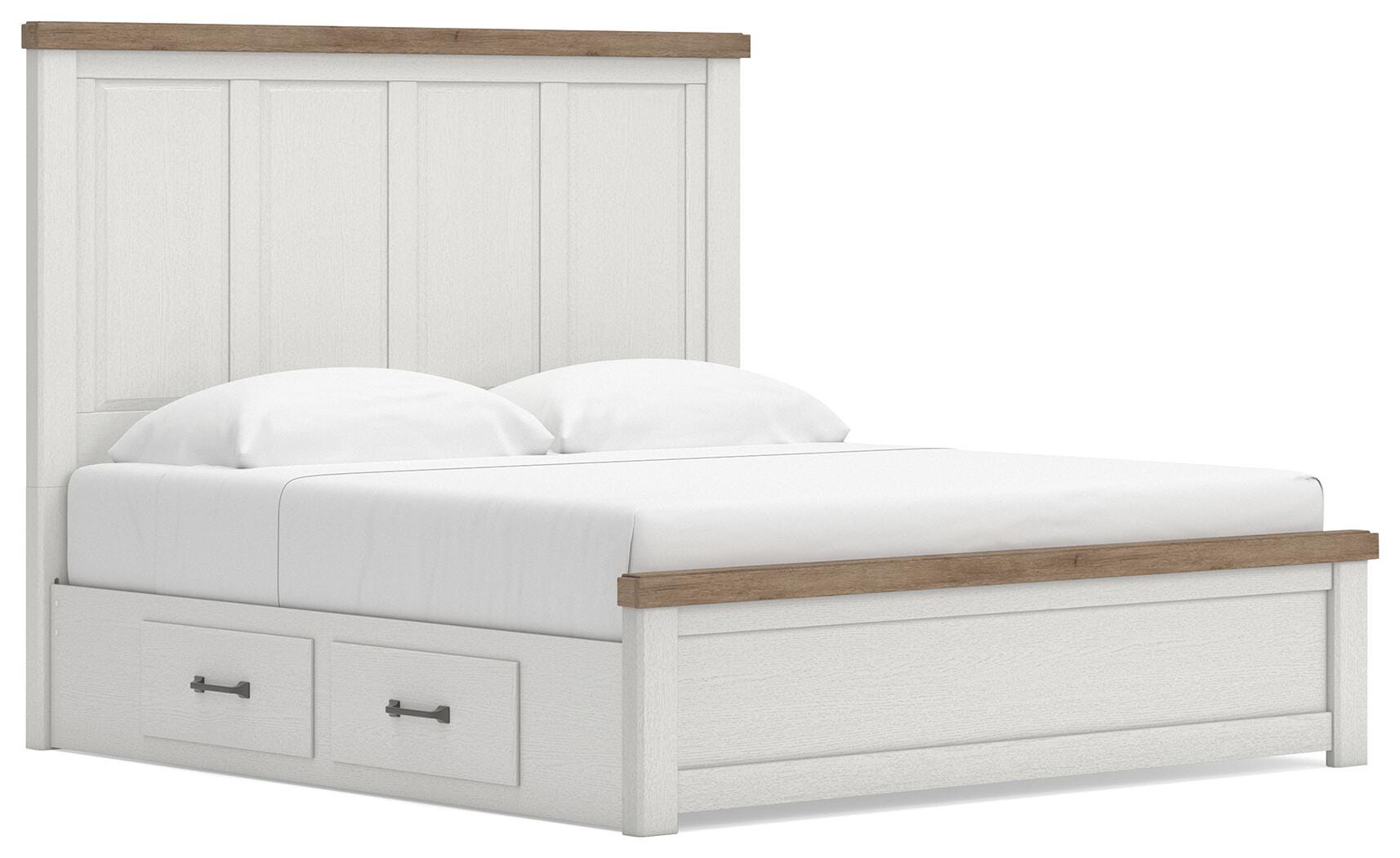 Savonport King Panel Bed with Storage, Dresser, Mirror and Chest