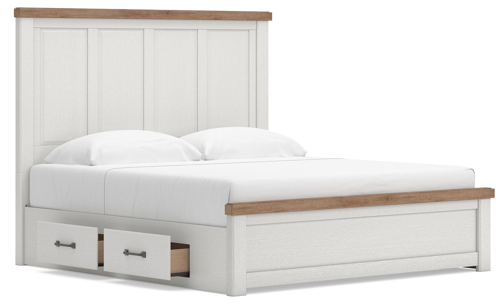 Savonport King Panel Bed with Storage, Dresser, Mirror and Chest