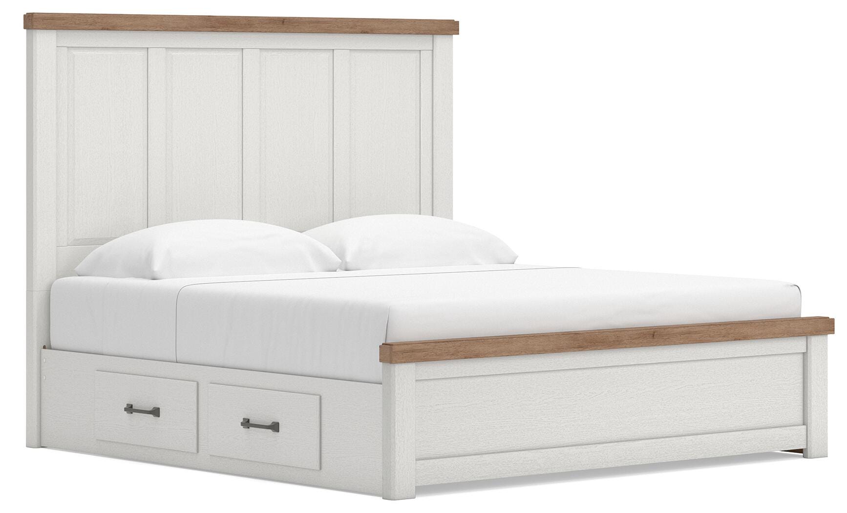 Savonport King Panel Bed with Storage, Dresser, Mirror and Chest