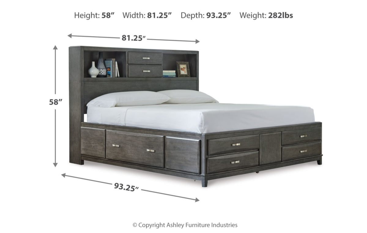 Caitbrook King Storage Bed with 8 Drawers