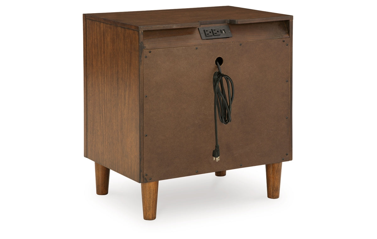 Lyncott California King Upholstered Bed with Mirrored Dresser, Chest and Nightstand