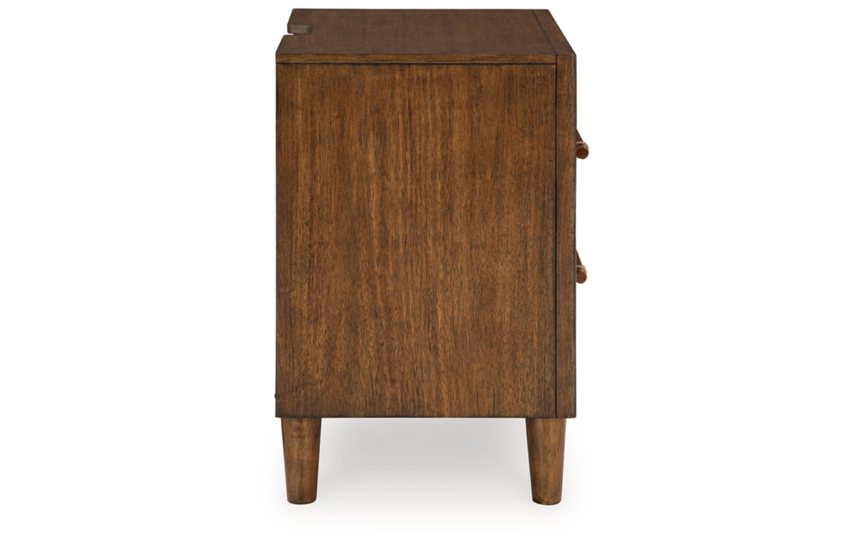Lyncott California King Upholstered Bed with Mirrored Dresser, Chest and Nightstand