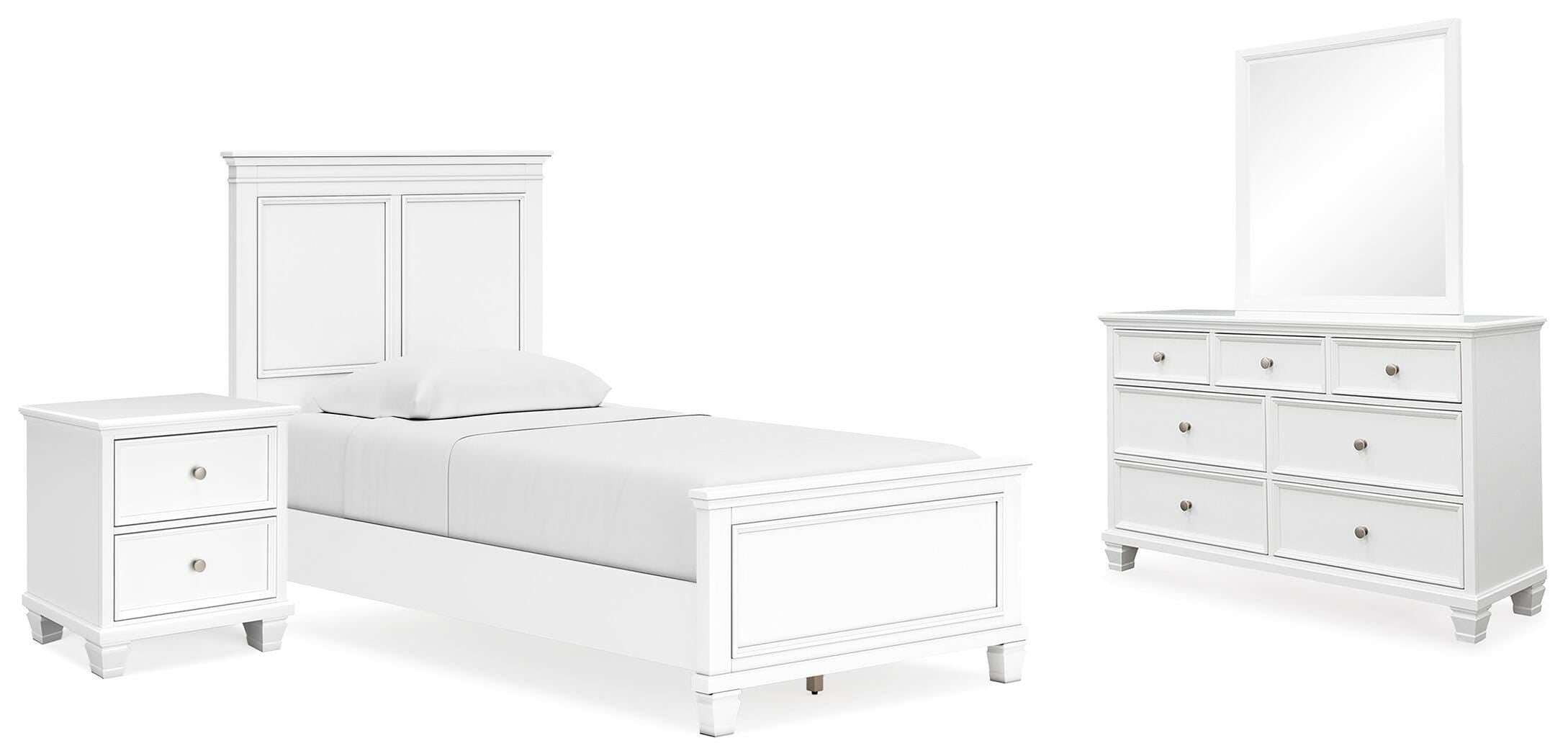 Fortman Twin Panel Bed, Dresser, Mirror and Nightstand