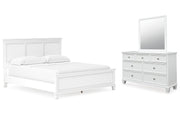 Fortman California King Panel Bed with Mirrored Dresser