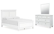 Fortman Full Panel Bed with Mirrored Dresser