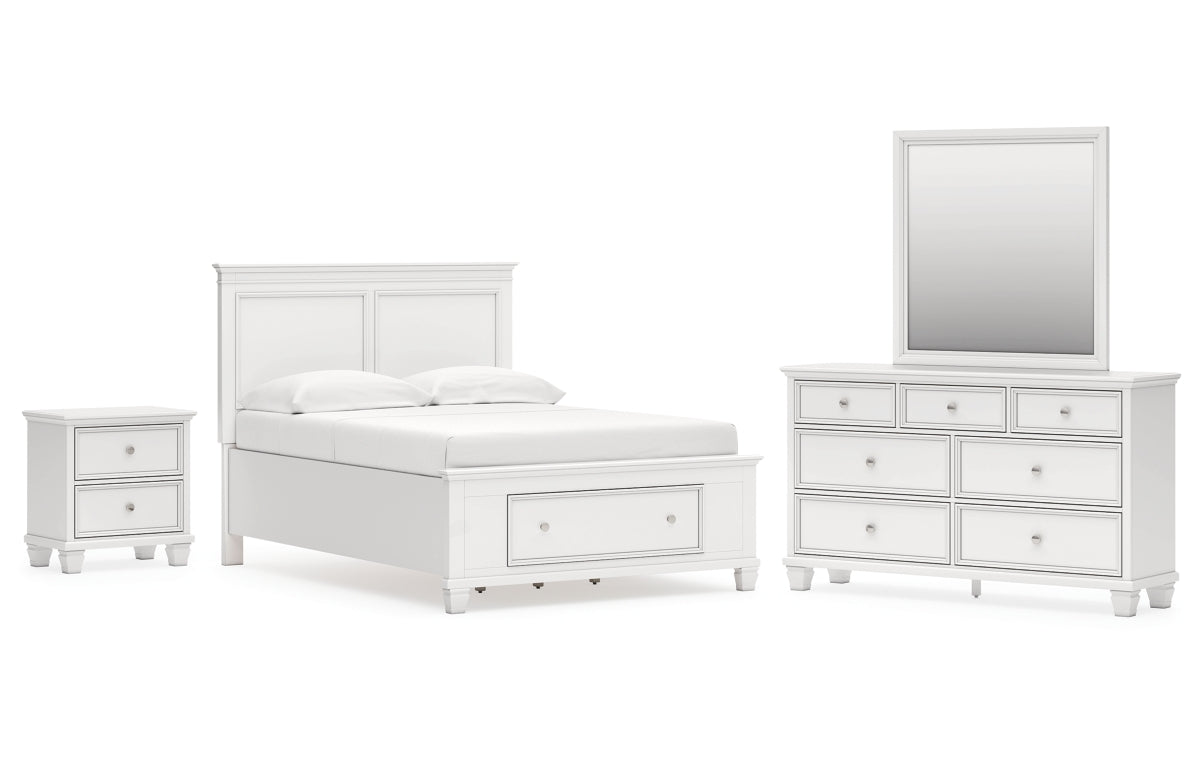 Fortman Full Panel Storage Bed, Dresser, Mirror and Nightstand