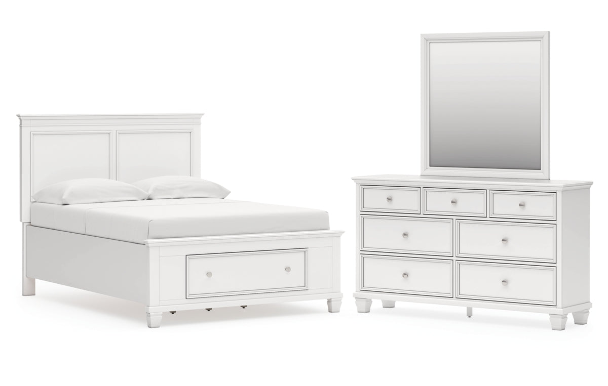 Fortman Full Panel Storage Bed, Dresser and Mirror