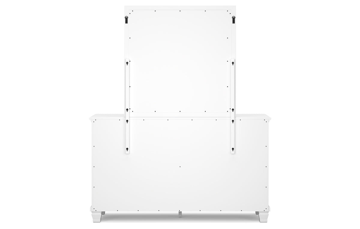 Fortman California King Panel Bed with Mirrored Dresser, Chest and Nightstand