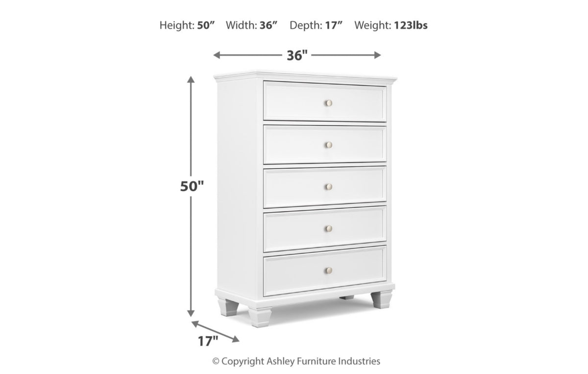 Fortman Queen Panel Bed with Mirrored Dresser, Chest and Nightstand