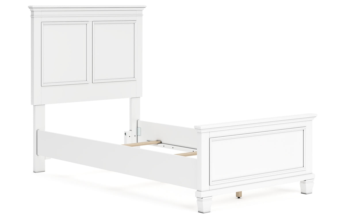 Fortman Twin Panel Bed with Mirrored Dresser